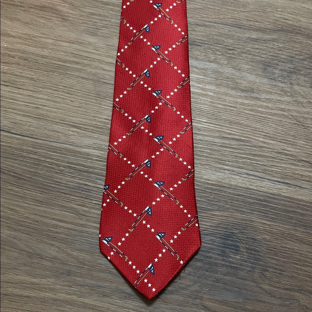 Vintage Tommy Hilfiger Red and Blue Golf Clubs Tie
